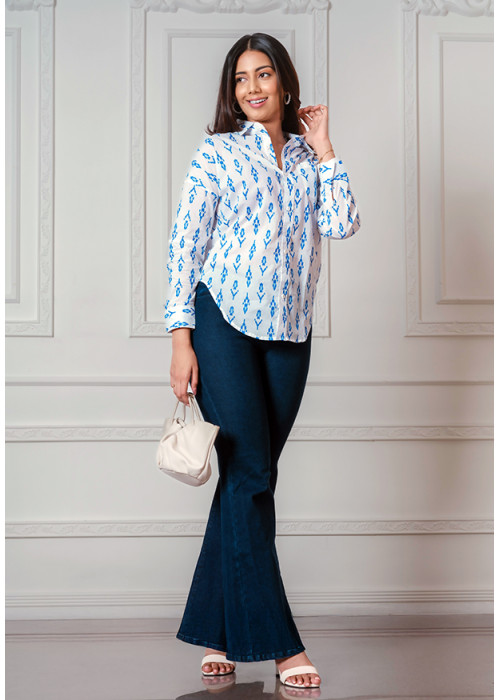 ANIKA DARK BLUE BLOUSE